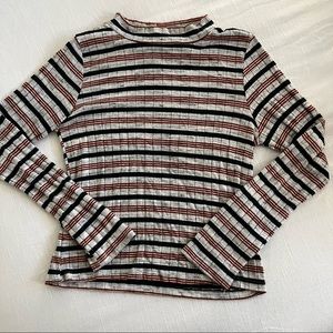 sweater material long sleeve top.